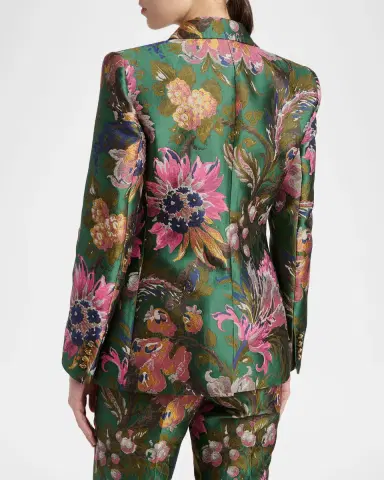 Etro Floral Jacquard Single-Breasted Fitted Jacket | Thumbnail 2 Etro Floral Jacquard Single-Breasted Fitted Jacket | Thumbnail 2