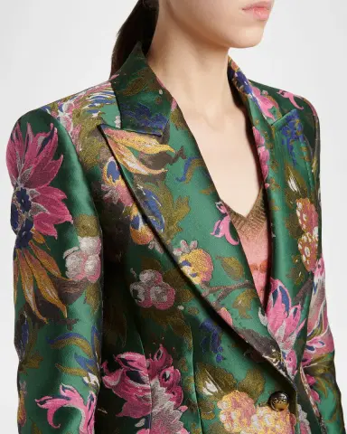 Etro Floral Jacquard Single-Breasted Fitted Jacket | Thumbnail 4 Etro Floral Jacquard Single-Breasted Fitted Jacket | Thumbnail 4