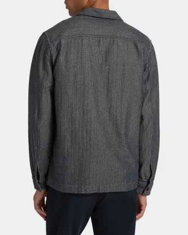 Vince Men's Herringbone Flap-Pocket Overshirt | Thumbnail 2 Vince Men's Herringbone Flap-Pocket Overshirt | Thumbnail 2