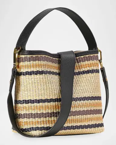 GiGi New York Tate Multi-Striped Raffia Bucket Bag | Thumbnail 4 GiGi New York Tate Multi-Striped Raffia Bucket Bag | Thumbnail 4
