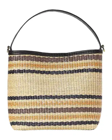 GiGi New York Tate Multi-Striped Raffia Bucket Bag | Thumbnail 1 GiGi New York Tate Multi-Striped Raffia Bucket Bag | Thumbnail 1