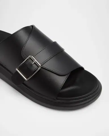 Alexander McQueen Men's Rubber Overlapping-Upper Buckle Sandals | Thumbnail 2 Alexander McQueen Men's Rubber Overlapping-Upper Buckle Sandals | Thumbnail 2