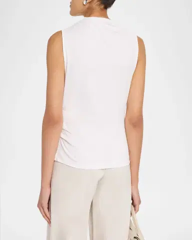 Vince Sleeveless Draped Pima Cotton Top | Thumbnail 2 Vince Sleeveless Draped Pima Cotton Top | Thumbnail 2