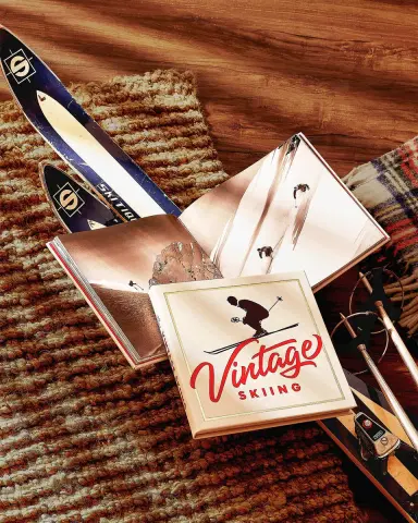 Graphic Image "Vintage Skiing: Nostalgic Images from the Golden Age of Skiing" Leather-Bound Book by Ray Atkeson | Thumbnail 6 Graphic Image "Vintage Skiing: Nostalgic Images from the Golden Age of Skiing" Leather-Bound Book by Ray Atkeson | Thumbnail 6