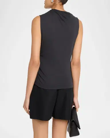 Vince Sleeveless Draped Pima Cotton Top | Thumbnail 2 Vince Sleeveless Draped Pima Cotton Top | Thumbnail 2
