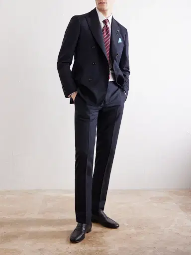 Lardini Straight-Leg Pleated Striped Wool Trousers - Men | Thumbnail 2 Lardini Straight-Leg Pleated Striped Wool Trousers - Men | Thumbnail 2