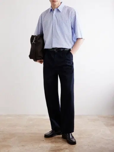 A.P.C. Ricky Straight-Leg Pleated Organic Cotton Trousers - Men | Thumbnail 2 A.P.C. Ricky Straight-Leg Pleated Organic Cotton Trousers - Men | Thumbnail 2