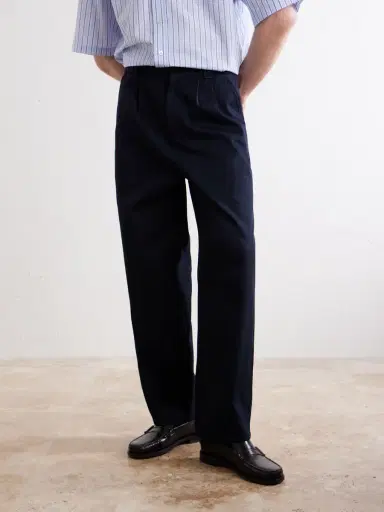 A.P.C. Ricky Straight-Leg Pleated Organic Cotton Trousers - Men | Thumbnail 3 A.P.C. Ricky Straight-Leg Pleated Organic Cotton Trousers - Men | Thumbnail 3