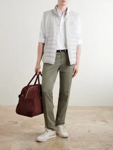 Brunello Cucinelli Slim-Fit Straight-Leg Stretch-Cotton Twill Trousers - Men | Thumbnail 2 Brunello Cucinelli Slim-Fit Straight-Leg Stretch-Cotton Twill Trousers - Men | Thumbnail 2