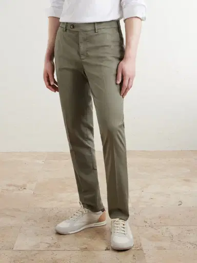 Brunello Cucinelli Slim-Fit Straight-Leg Stretch-Cotton Twill Trousers - Men | Thumbnail 3 Brunello Cucinelli Slim-Fit Straight-Leg Stretch-Cotton Twill Trousers - Men | Thumbnail 3
