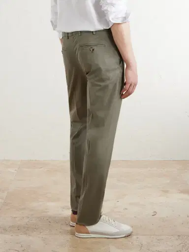 Brunello Cucinelli Slim-Fit Straight-Leg Stretch-Cotton Twill Trousers - Men | Thumbnail 4 Brunello Cucinelli Slim-Fit Straight-Leg Stretch-Cotton Twill Trousers - Men | Thumbnail 4