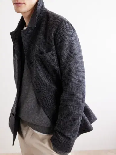 Lardini Prince of Wales Wool and Cashmere-Blend Jacket - Men | Thumbnail 5 Lardini Prince of Wales Wool and Cashmere-Blend Jacket - Men | Thumbnail 5