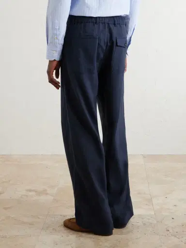 Oliver Spencer Oxford Straight-Leg Striped Linen Drawstring Trousers - Men | Thumbnail 4 Oliver Spencer Oxford Straight-Leg Striped Linen Drawstring Trousers - Men | Thumbnail 4