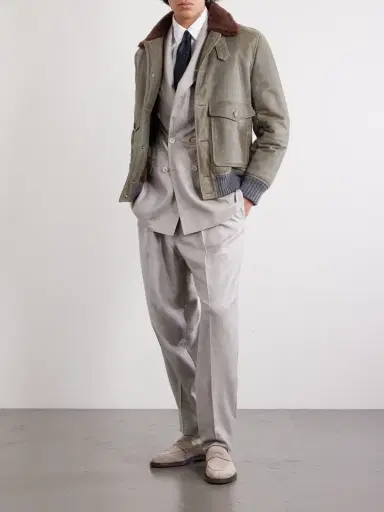 Brunello Cucinelli Shearling Bomber Jacket - Men | Thumbnail 2 Brunello Cucinelli Shearling Bomber Jacket - Men | Thumbnail 2
