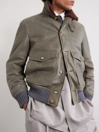 Brunello Cucinelli Shearling Bomber Jacket - Men | Thumbnail 5 Brunello Cucinelli Shearling Bomber Jacket - Men | Thumbnail 5