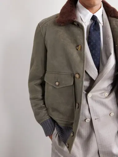 Brunello Cucinelli Shearling Bomber Jacket - Men | Thumbnail 6 Brunello Cucinelli Shearling Bomber Jacket - Men | Thumbnail 6