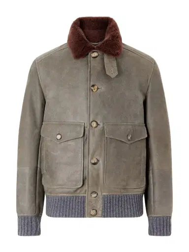 Brunello Cucinelli Shearling Bomber Jacket - Men | Thumbnail 1 Brunello Cucinelli Shearling Bomber Jacket - Men | Thumbnail 1