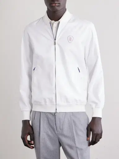 Brunello Cucinelli Logo-Appliquéd Shell Jacket - Men | Thumbnail 3 Brunello Cucinelli Logo-Appliquéd Shell Jacket - Men | Thumbnail 3