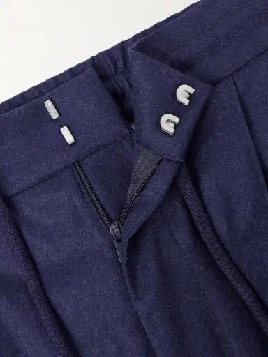Brunello Cucinelli Tapered Pleated Virgin Wool-Flannel Drawstring Trousers - Men | Thumbnail 6 Brunello Cucinelli Tapered Pleated Virgin Wool-Flannel Drawstring Trousers - Men | Thumbnail 6