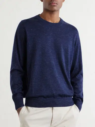 Brunello Cucinelli Cashmere, Silk and Linen-Blend Sweater - Men | Thumbnail 3 Brunello Cucinelli Cashmere, Silk and Linen-Blend Sweater - Men | Thumbnail 3