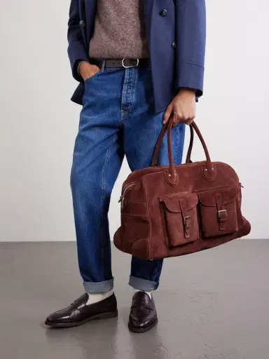 Brunello Cucinelli Suede Weekend Bag - Men | Thumbnail 3 Brunello Cucinelli Suede Weekend Bag - Men | Thumbnail 3