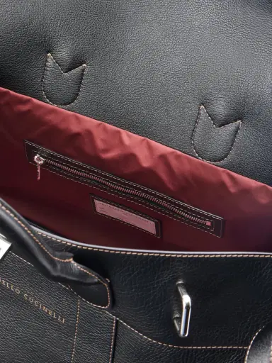 Brunello Cucinelli Panelled Full-Grain Leather Weekend Bag - Men | Thumbnail 6 Brunello Cucinelli Panelled Full-Grain Leather Weekend Bag - Men | Thumbnail 6