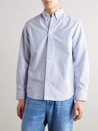 NN07 Colby 5910 Button-Down Collar Striped Organic Cotton Oxford Shirt - Men | Thumbnail 3 NN07 Colby 5910 Button-Down Collar Striped Organic Cotton Oxford Shirt - Men | Thumbnail 3