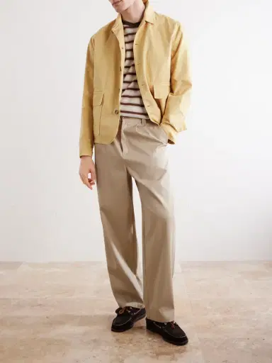 A.P.C. Ricky Straight-Leg Pleated Organic Cotton Trousers - Men | Thumbnail 2 A.P.C. Ricky Straight-Leg Pleated Organic Cotton Trousers - Men | Thumbnail 2