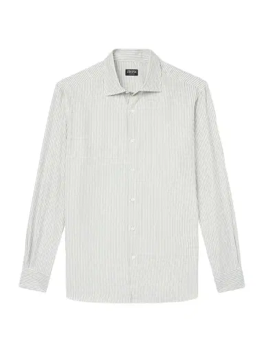 Zegna Striped Silk Shirt - Men | Thumbnail 1 Zegna Striped Silk Shirt - Men | Thumbnail 1
