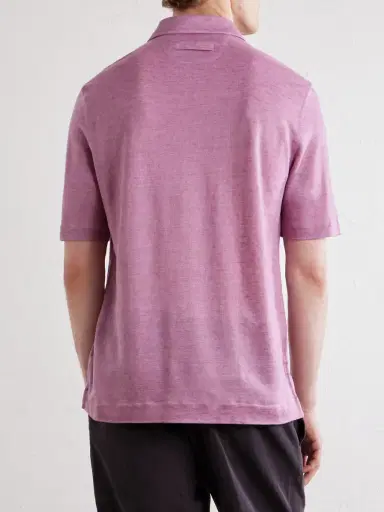 Zegna Oasi Linen Polo Shirt - Men | Thumbnail 4 Zegna Oasi Linen Polo Shirt - Men | Thumbnail 4