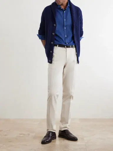 Brunello Cucinelli Cutaway-Collar Cotton-Chambray Shirt - Men | Thumbnail 2 Brunello Cucinelli Cutaway-Collar Cotton-Chambray Shirt - Men | Thumbnail 2