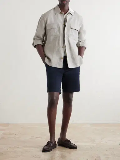 Sunspel Straight-Leg Garment-Dyed Cotton-Blend Twill Chino Shorts - Men | Thumbnail 2 Sunspel Straight-Leg Garment-Dyed Cotton-Blend Twill Chino Shorts - Men | Thumbnail 2
