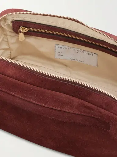 Brunello Cucinelli Suede Wash Bag - Men | Thumbnail 4 Brunello Cucinelli Suede Wash Bag - Men | Thumbnail 4