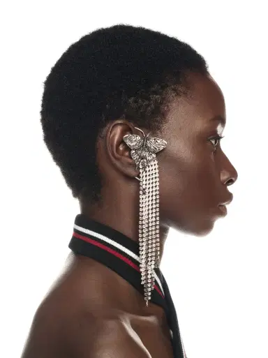 Off-White Butterfly Pendant Earring | Thumbnail 4 Off-White Butterfly Pendant Earring | Thumbnail 4