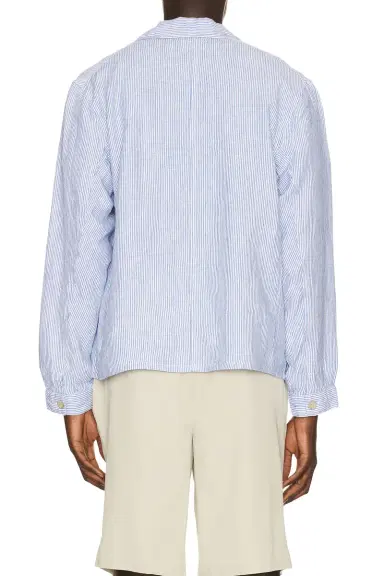 Polo Ralph Lauren Slubby Linen Striped Chore Overshirt | Thumbnail 2 Polo Ralph Lauren Slubby Linen Striped Chore Overshirt | Thumbnail 2