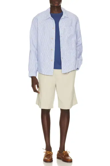 Polo Ralph Lauren Slubby Linen Striped Chore Overshirt | Thumbnail 3 Polo Ralph Lauren Slubby Linen Striped Chore Overshirt | Thumbnail 3