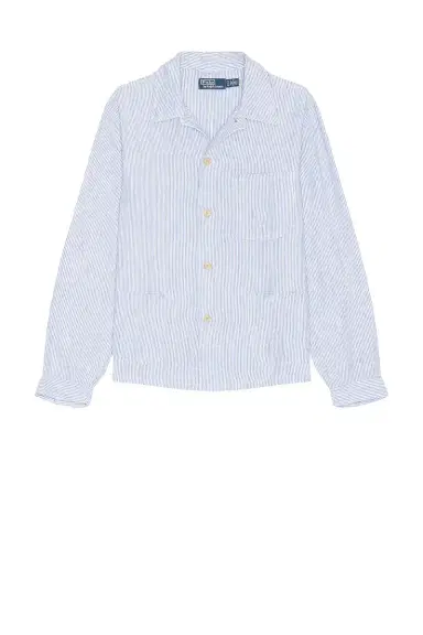 Polo Ralph Lauren Slubby Linen Striped Chore Overshirt | Thumbnail 4 Polo Ralph Lauren Slubby Linen Striped Chore Overshirt | Thumbnail 4