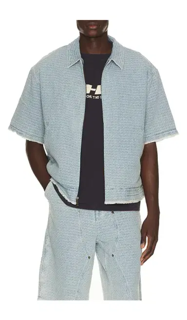Honor The Gift Vintage Indigo Zip Front Short Sleeve | Thumbnail 6 Honor The Gift Vintage Indigo Zip Front Short Sleeve | Thumbnail 6