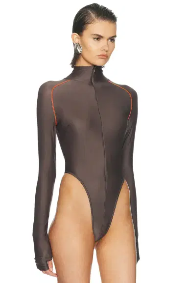 LaQuan Smith Long Sleeve Top Stitch Bodysuit | Thumbnail 3 LaQuan Smith Long Sleeve Top Stitch Bodysuit | Thumbnail 3
