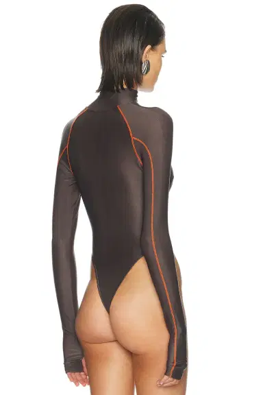 LaQuan Smith Long Sleeve Top Stitch Bodysuit | Thumbnail 4 LaQuan Smith Long Sleeve Top Stitch Bodysuit | Thumbnail 4