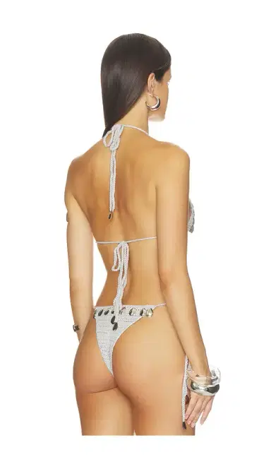 Jaded London Triangle Bikini Top With Metal Sequins | Thumbnail 3 Jaded London Triangle Bikini Top With Metal Sequins | Thumbnail 3