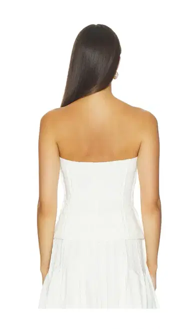 Markgong Strapless Button Up Top With Lace Trim | Thumbnail 3 Markgong Strapless Button Up Top With Lace Trim | Thumbnail 3