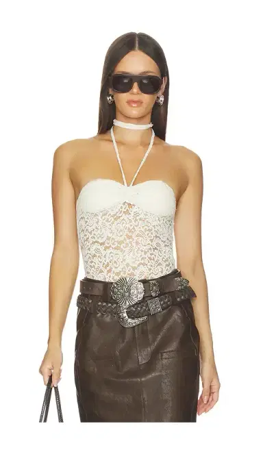 Markgong Lace Halter Neck Bodysuit | Thumbnail 1 Markgong Lace Halter Neck Bodysuit | Thumbnail 1