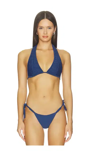 PQ X Alice + Olivia Macrame Halter Bikini Top | Thumbnail 1 PQ X Alice + Olivia Macrame Halter Bikini Top | Thumbnail 1
