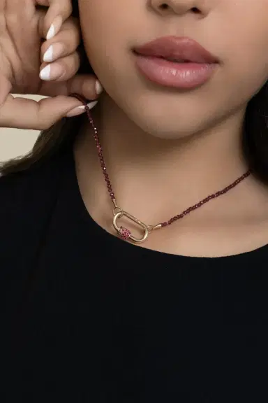 Marla Aaron Garnet Itty Bitty Strand Necklace | Thumbnail 3 Marla Aaron Garnet Itty Bitty Strand Necklace | Thumbnail 3