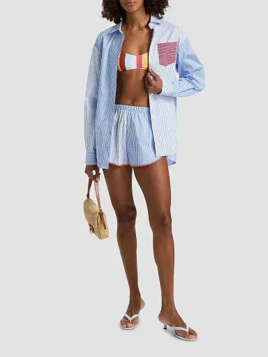 Solid & Striped Women's The Avril Stripe Button-Front Shirt - Colorblock Marina | Thumbnail 2 Solid & Striped Women's The Avril Stripe Button-Front Shirt - Colorblock Marina | Thumbnail 2