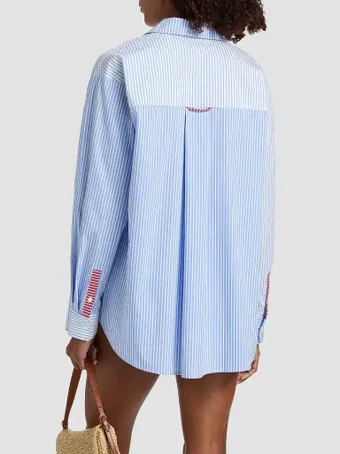 Solid & Striped Women's The Avril Stripe Button-Front Shirt - Colorblock Marina | Thumbnail 5 Solid & Striped Women's The Avril Stripe Button-Front Shirt - Colorblock Marina | Thumbnail 5