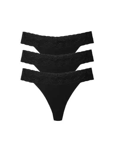 Natori Women's Bliss Perfection One Size Thong 3-Pack - Black | Thumbnail 1 Natori Women's Bliss Perfection One Size Thong 3-Pack - Black | Thumbnail 1