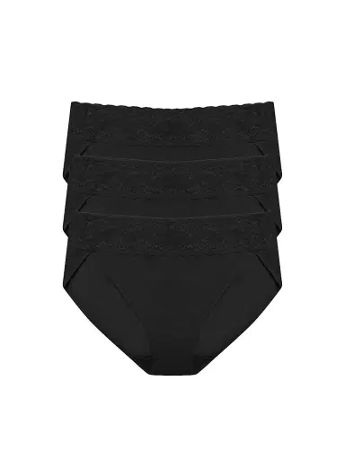 Natori Women's Bliss Perfection One Size French Cut Brief 3-Pack - Black | Thumbnail 1 Natori Women's Bliss Perfection One Size French Cut Brief 3-Pack - Black | Thumbnail 1