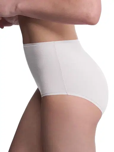 Natori Women's Bliss Bare Cotton High Waist Brief - White | Thumbnail 4 Natori Women's Bliss Bare Cotton High Waist Brief - White | Thumbnail 4